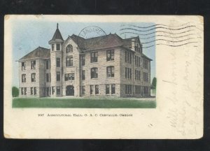 CORVALLIS OREGON AGRICULTURAL COLLEGE BUILDING VINTAGE POSTCARD 1907