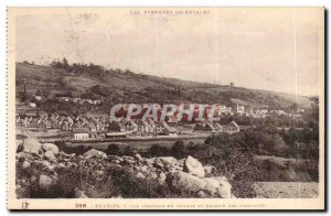 Old Postcard enveito General view of the village houses and railway