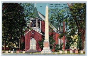 c1940's Dover Delaware Christ Episcopal Church Erected 1734 Tower View Postcard