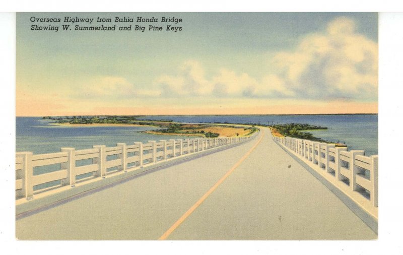 FL - Key West. Overseas Highway from Bahia Honda Bridge  ca 1939