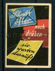 500549 GERMANY letter ADVERTISING Vintage match label