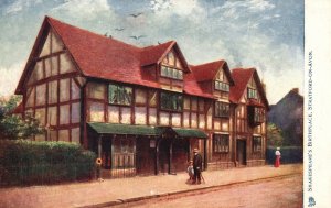 Vintage Postcard Shakespeare's Birthplace Home House Stratford-On-Avon England