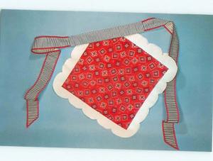 Pre-1980 This Is A Postcard RED CONVERTIBLE APRON BY NATIONAL HANDCRAFT AC7210