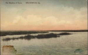 Brunswick Georgia GA Marshes of Glynn at Sunset Albertype Vintage Postcard