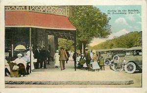 FL, Saint Petersburg, Florida, Street Scene, Early Autos, Benches, E.C. Kropp 15