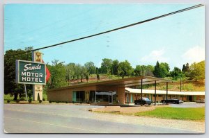 1964 Sands Motor Hotel Pulaski Tennessee TN Grounds And Roadway Posted Postcard