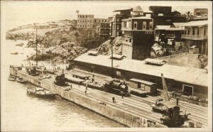 Trains Dock Station? South America or Spain GREAT IMAGE c1910s WHERE? RPPC