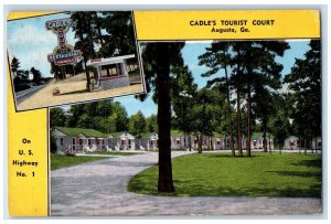 1952 Cadle's Tourist Court Highway Exterior Building Augusta Georgia GA Postcard 