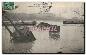 Postcard Old Paris View Taking the bridge of Alma