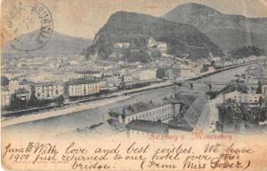 Salzburg Austria Monchsberg Scenic View Antique Postcard J53894