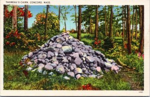 Postcard MA Concord - Thoreau's Cairn