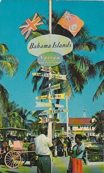 Bahamas Nassau Rawson Square Sign Post 1965