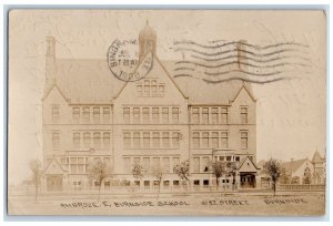 1908 Ambrose Burnside School 41st St Church Chicago IL RPPC Photo Postcard