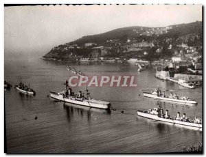 Old Postcard Villefranche Sur Mer La Rade and L & # 39Escadre Charter