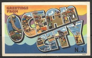 New Jersey, Ocean City - Greetings From - Large Letters - [NJ-043]