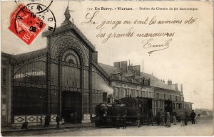 CPA En Berry VIERZON Station du Chemin de fer economique TRAM VAPEUR (977362)