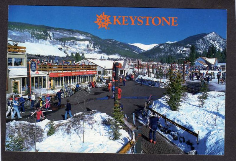 CO Keystone Ski Resort Skiing Base Mountain Restaurant Colorado Postcard