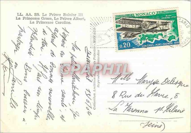 Postcard Modern Prince Rainier III Princess Grace Prince Albert Princess Caro...