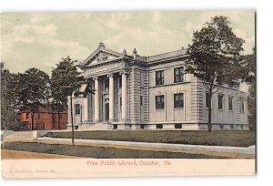 Decatur Illinois IL Postcard 1907-1915 Free Public Library