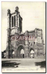 Troyes Old Postcard The Cathedral St Pierre and St Paul