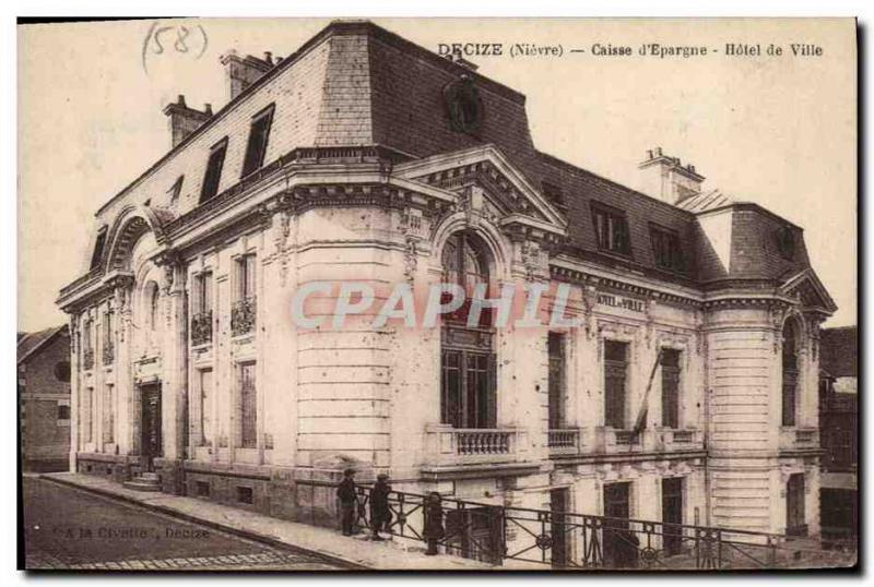 Old Postcard Bank Decize Caisse d & # 39Epargne City Hotel