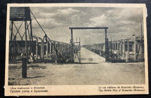 Mint Poland Postcard RPPC Concentration Camp KZ Brzezinka The Middle Way