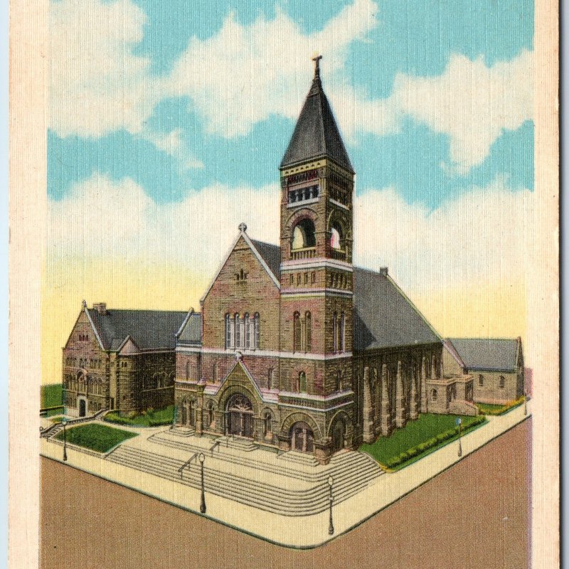c1940s Des Moines, IA St. Ambrose Cathedral Downtown Church High St 6th Ave A245