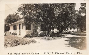 Winter Haven FL Van Dyke Court On U. S. 17, Real Photo Postcard