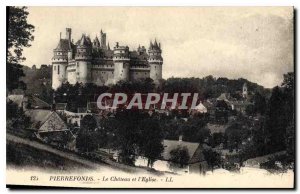 Old Postcard Pierrefonds Chateau and the Church