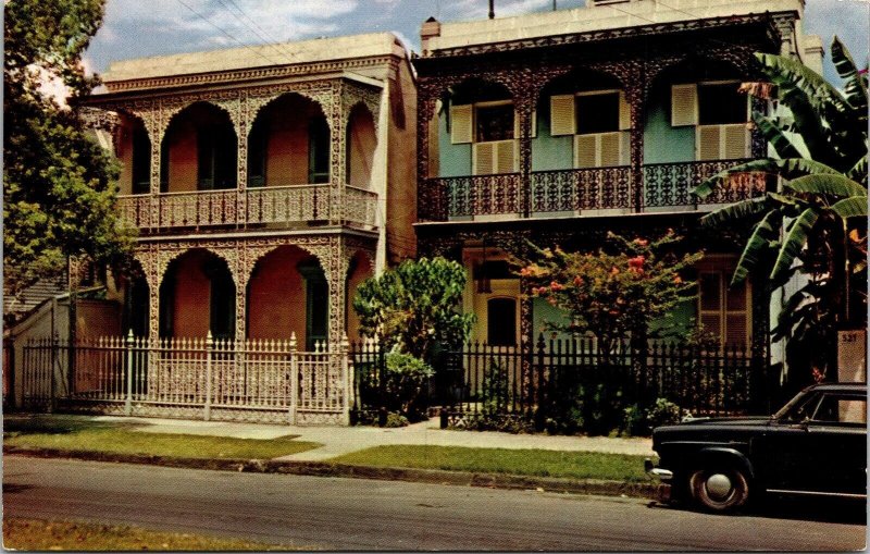 Antebellum Home Vieux Carre New Orleans LA Lousiana Postcard VTG UNP Mirro 