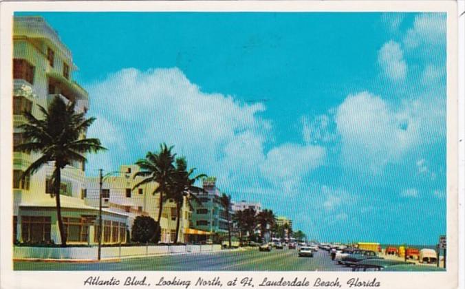Florida Fort Lauderdale Atlantic Boulevard Looking North 1960