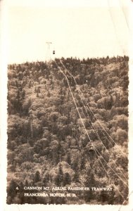 Postcard Real Photo Cannon Mt. Aerial Passenger Tramway Franconia Notch NH RPPC