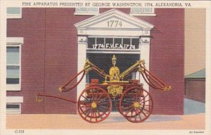 Virginia Alexandria Fire Apparatus Presented By George Washington 1774