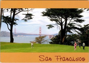 San Francisco CA California LINCOLN PARK GOLF COURSE Golfers~Bridge 4X6 Postcard