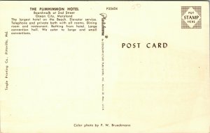 MD Ocean City Maryland vintage post card Plimhimmon Hotel