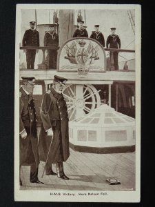 Naval HMS Victory HERE NELSON FEEL - ADMIRAL LORD NELSON - Old Postcard
