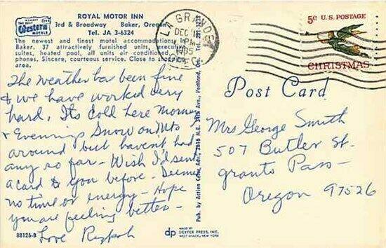 OR, Baker, Oregon, Royal Motor Inn, Dexter Press 88126-B