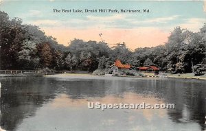 Boat Lake, Druid Hill Park - Baltimore, Maryland MD Postcard