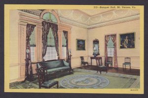 Postcard, United States, Mt. Vernon VA, Banquet Hall