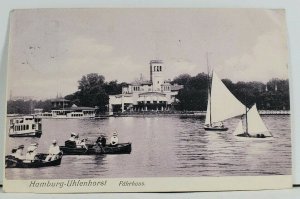 Hamburg Uhlenhorst  Fuhrhaus Boats Harbor Sailing 1906 Postcard L18