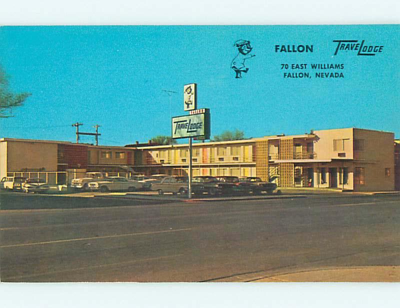 Unused Pre-1980 OLD CARS & TRAVELODGE MOTEL Fallon Nevada NV u2869