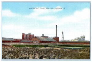c1940 Morton Salt Plant Building Manistee Michigan MI Vintage Unposted Postcard