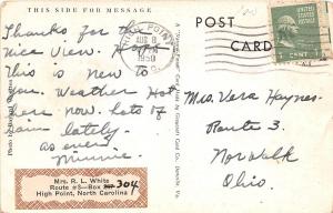 A80/ Asheboro North Carolina NC Postcard 1950 First M.E. Church Building