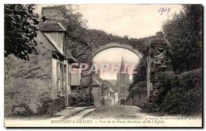 Old Postcard Montfort L & # 39Amaury View Of The Door And Bardoux L & # 39Eglise