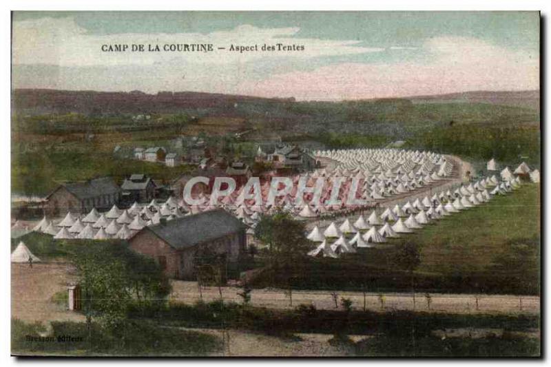 Old Postcard Camp coutine appearance tents