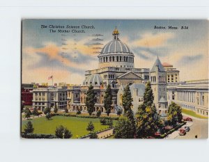 Postcard The Christian Science Church, The Mother Church, Boston, Massachusetts