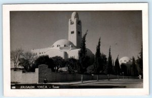 RPPC JERUSALEM, Israel ~ View of Y.M.C.A. TOWER Palphot Photo Postcard