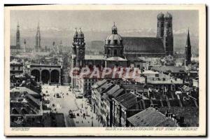 Old Postcard Ludwigskirche Munchen Blick Auf Stadt u Gebirge