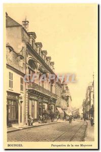 Old Postcard Bourges Perspective of Middle Street