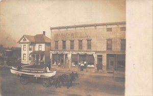 Lafargeville New York Walrath Snell Store Towing Boat Real Photo PC AA84023